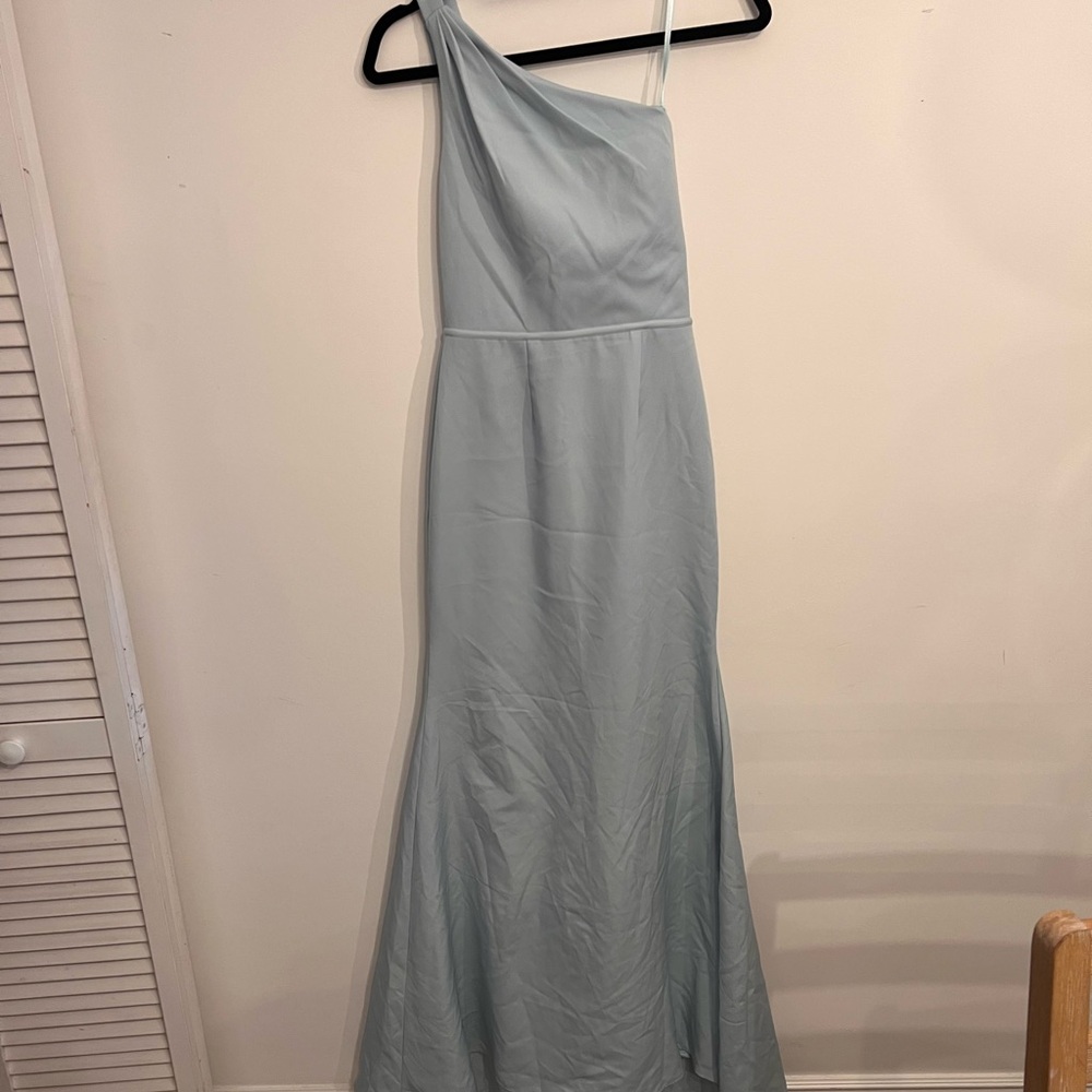 Mac Duggal One-Shoulder Light Blue Gown